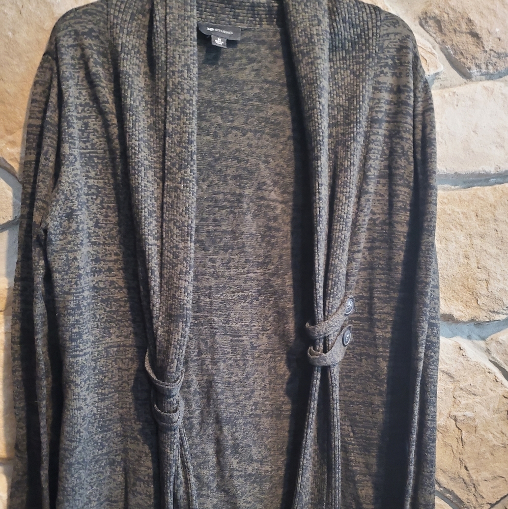 Green and black open front cardigan size M - Picture 1 of 4